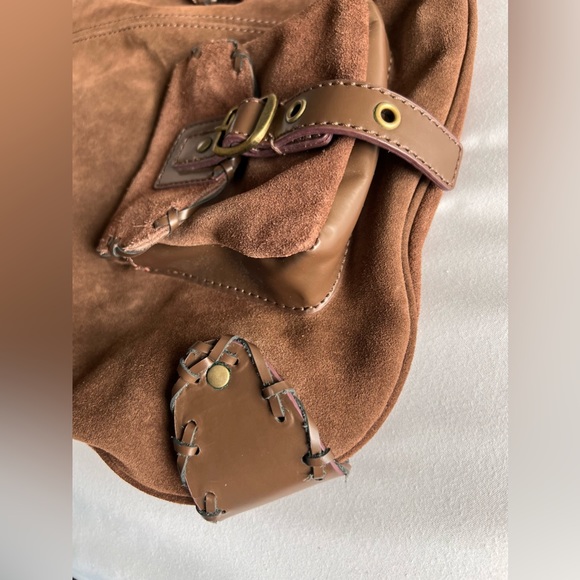 HYPE Suede LEATHER Slouch HOBO Buckle PURSE Bag - Picture 5 of 16